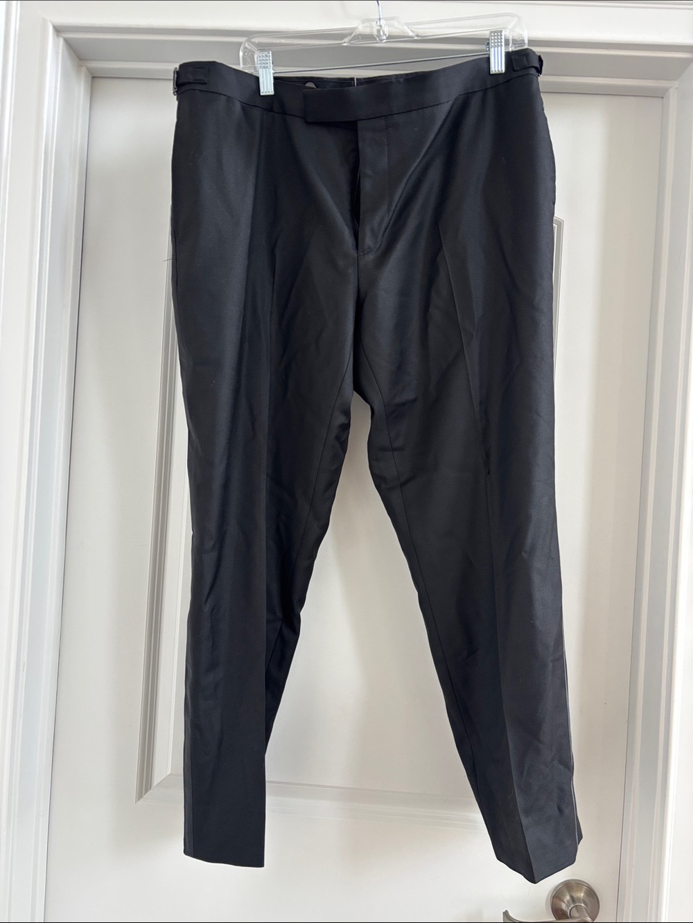 Suit Supply Men's Black Tailored Dress Pants 100% wool